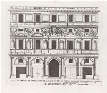 (ARCHITECTURE.) Ferrerio, Pietro. Palazzi di Roma de più celebri architetti disegnati da Pietro Ferrerio pittore et architetto.